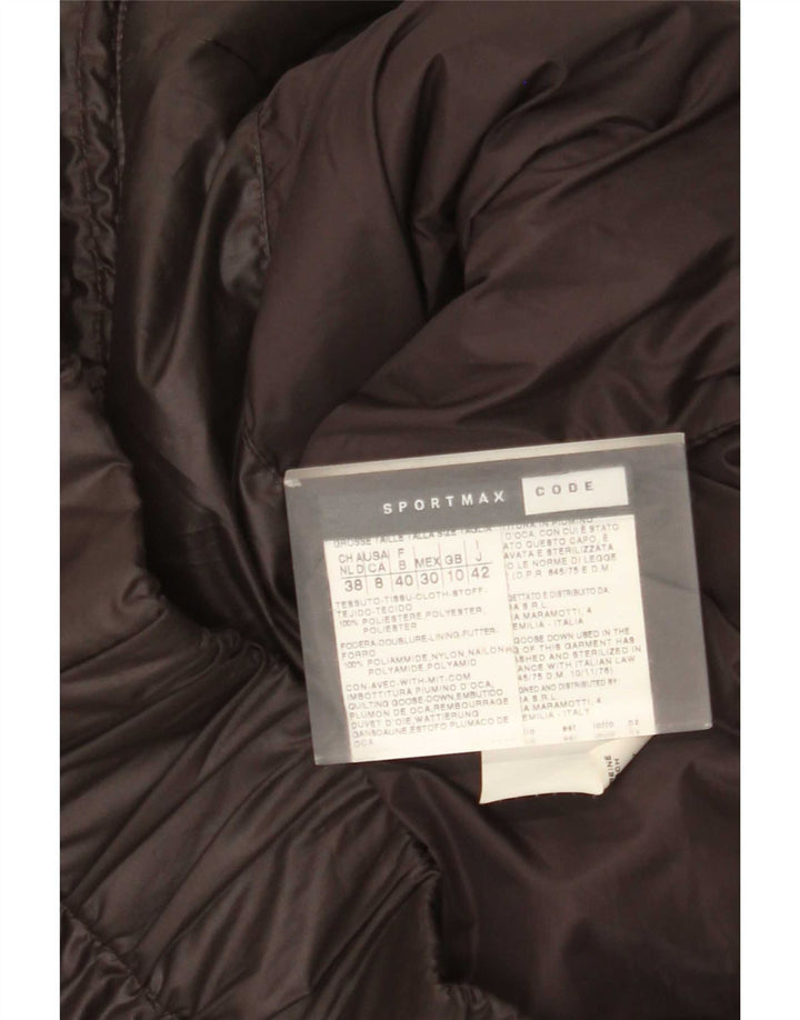 Sportmax Dame Oversized Polstret Jakke UK 10 Lille Brun Polyester