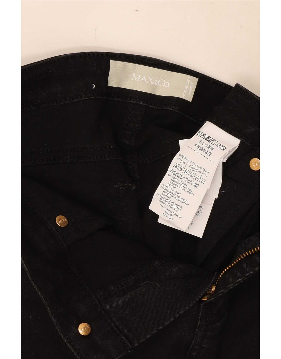 Max & Co. Skinny Jeans til kvinder W26 L27 Sort bomuld