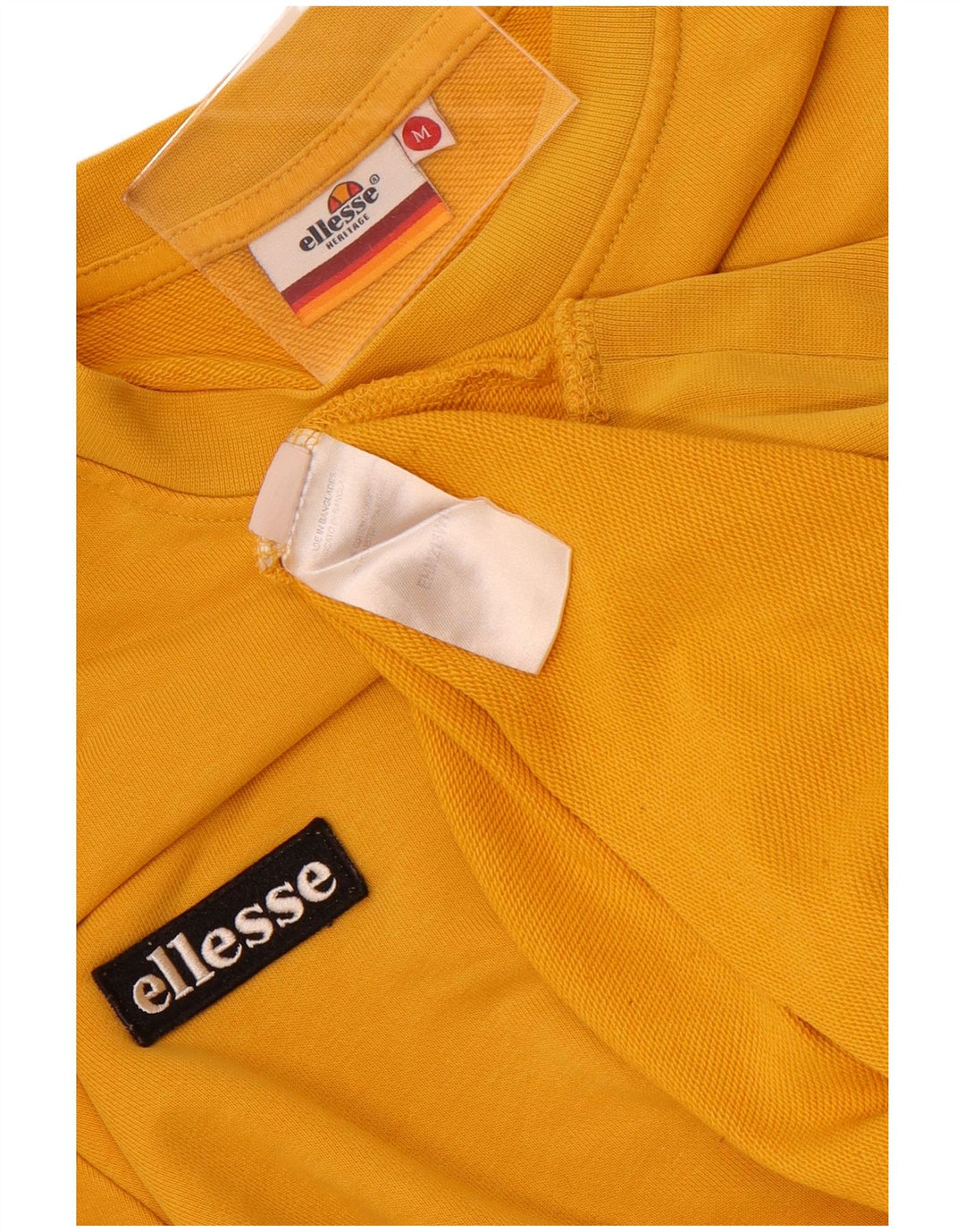 Ellesse Herre Grafisk Sweatshirt Jumper Medium Gul Colourblock Bomuld