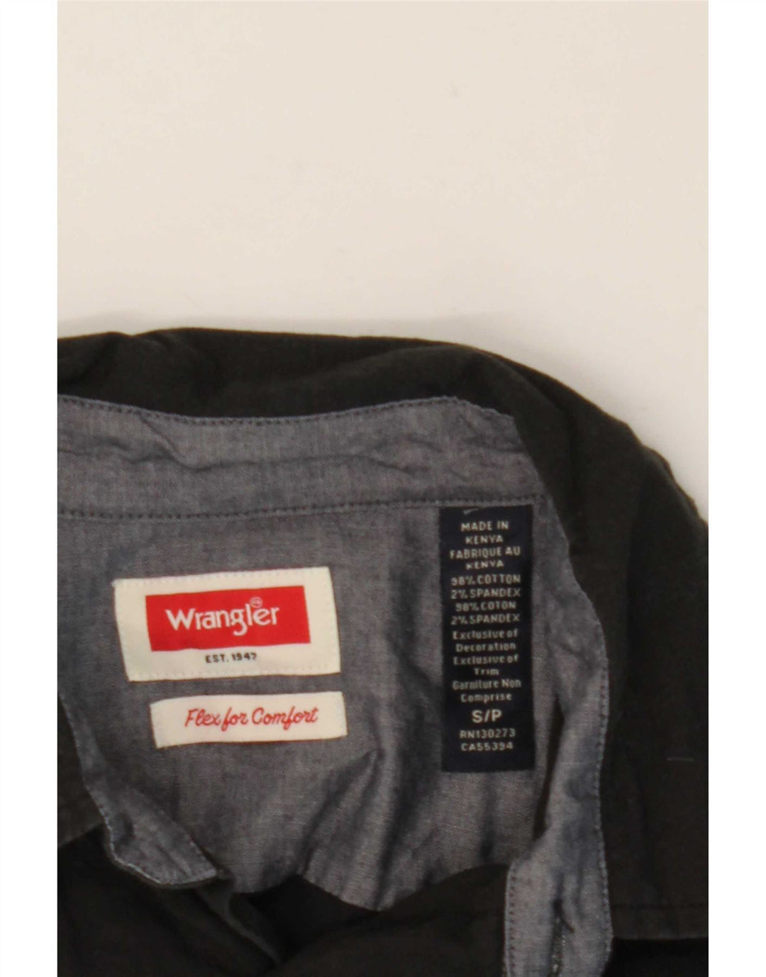 Wrangler kortærmet herreskjorte lille sort bomuld