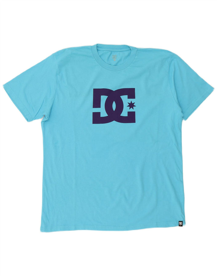 DC Herre grafisk T-shirt Top XL Blå Bomuld