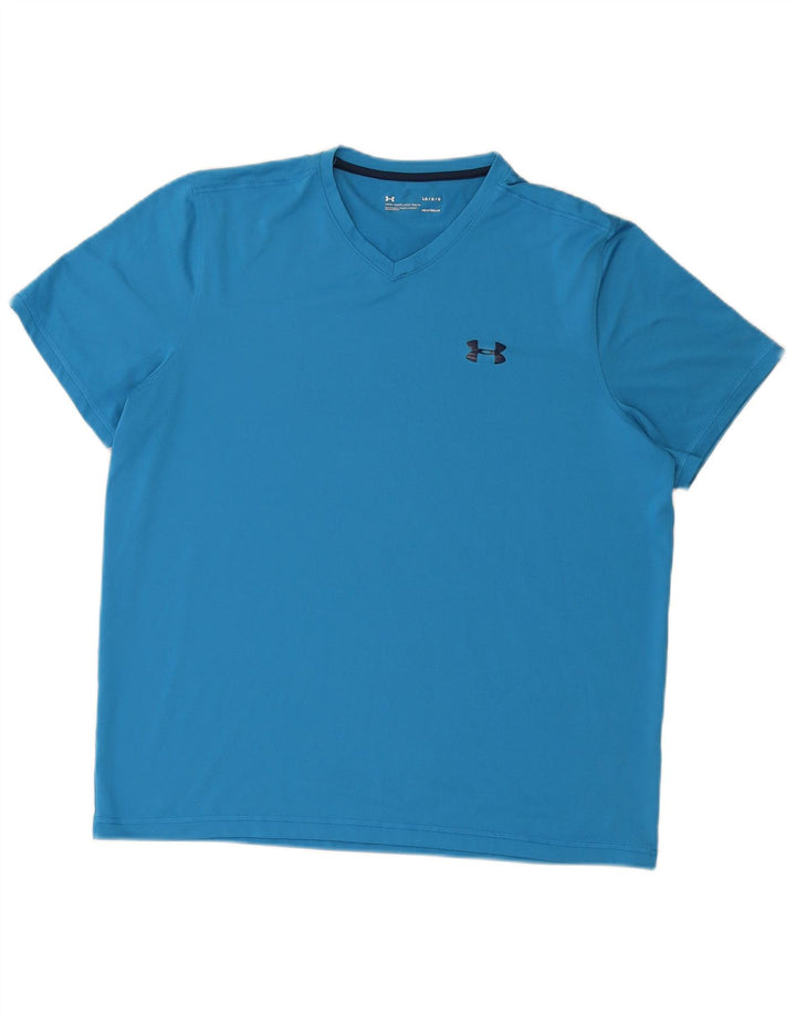 Under Armour Herre Heat Gear T-Shirt Top Stor Blå