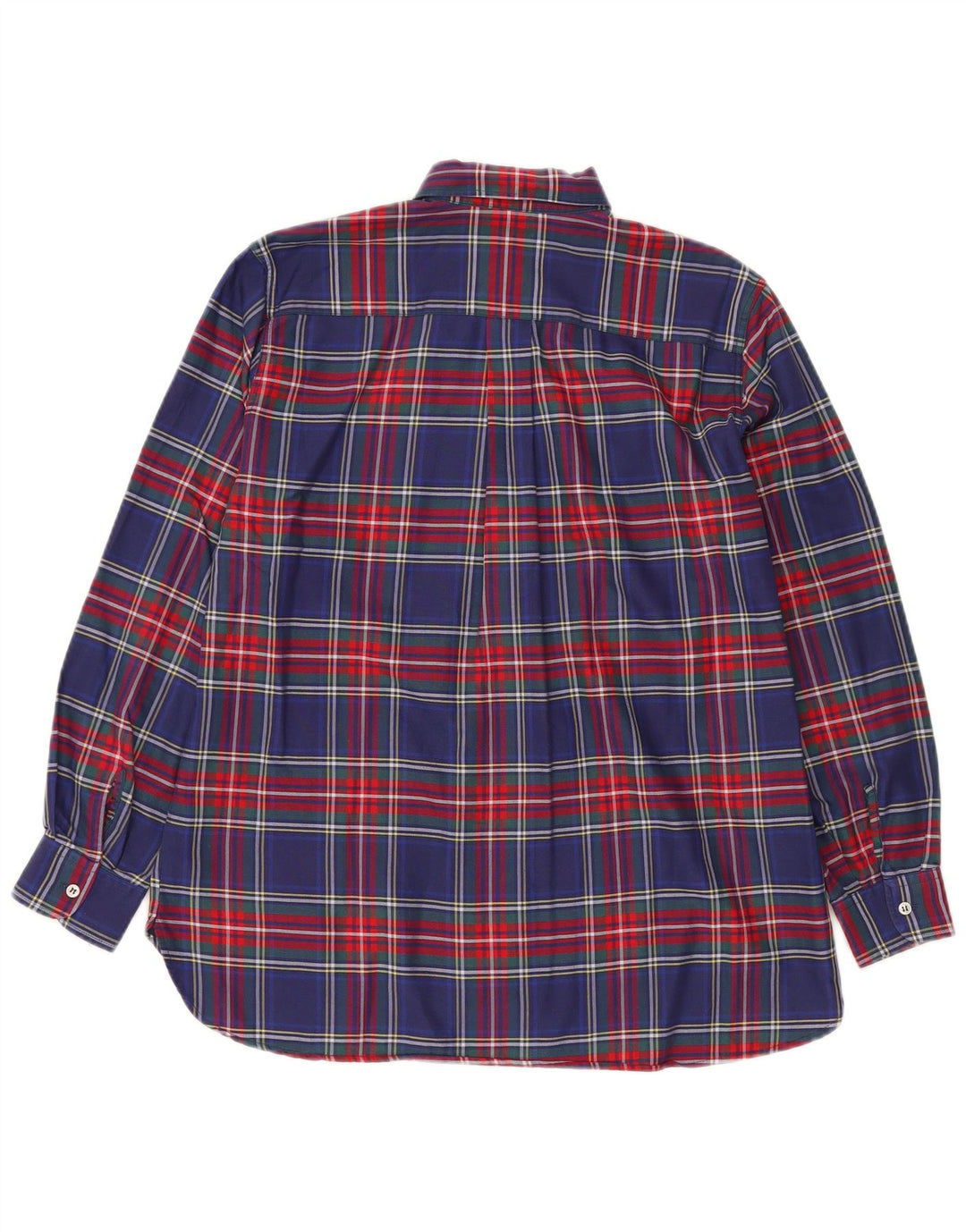 Benetton herreskjorte lille blå plaid bomuld