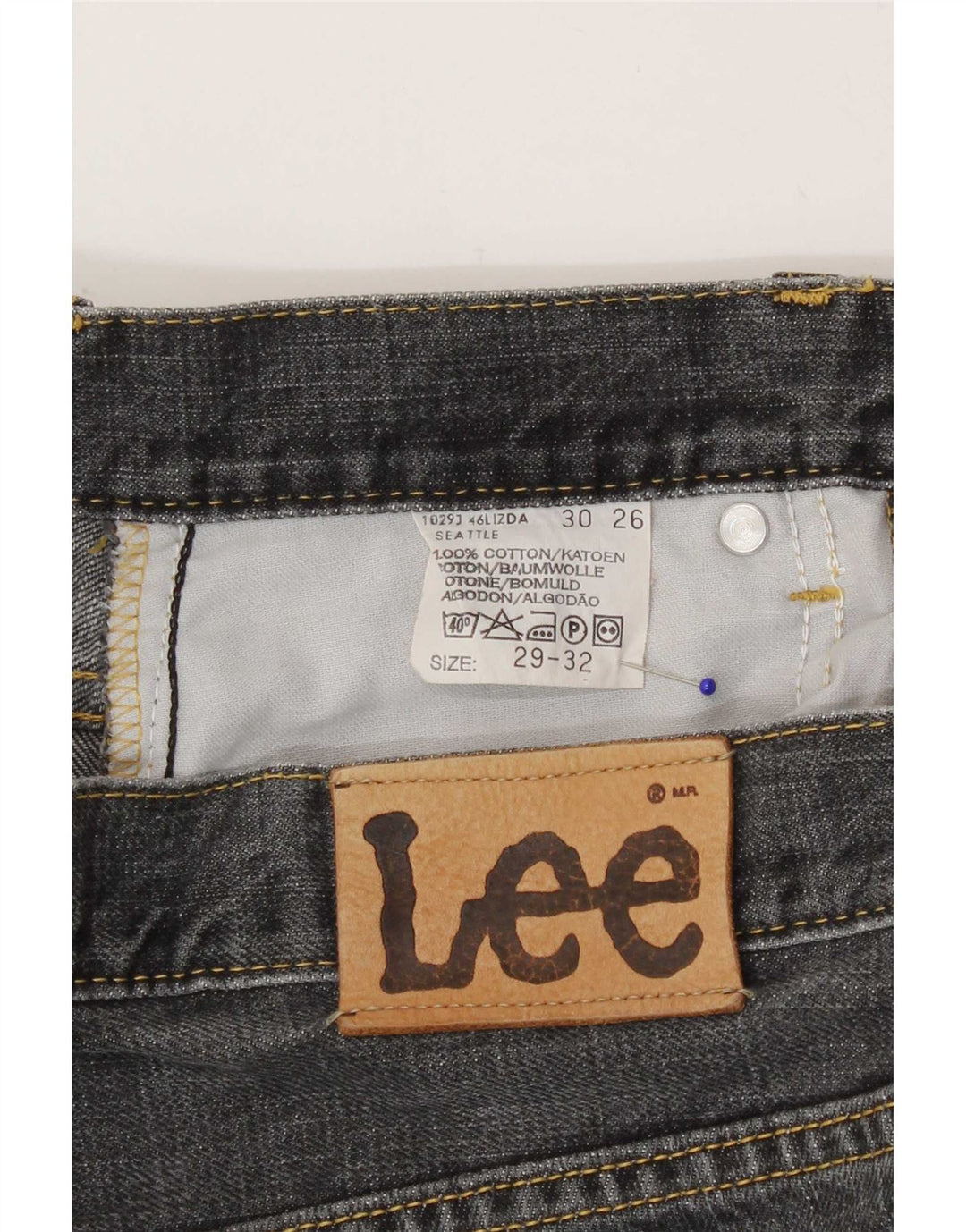 Lee Lige Jeans til kvinder W29 L32 Grå Bomuld