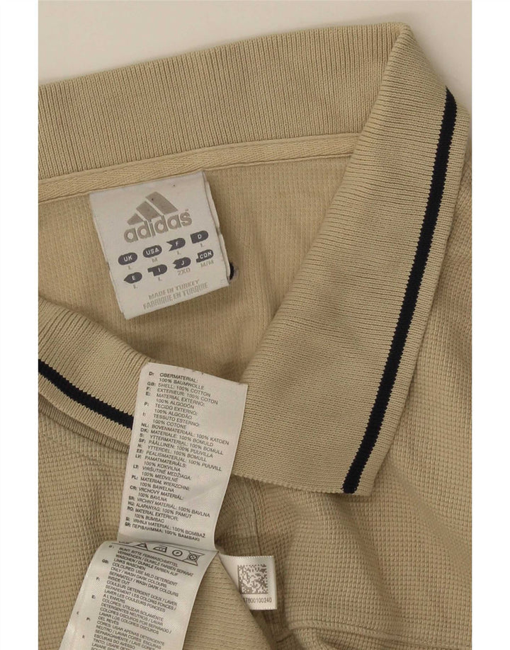 Adidas Polo Shirt til mænd, stor beige stribet bomuld