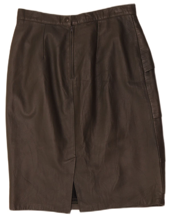 Vintage lædernederdel til kvinder W30 medium brun