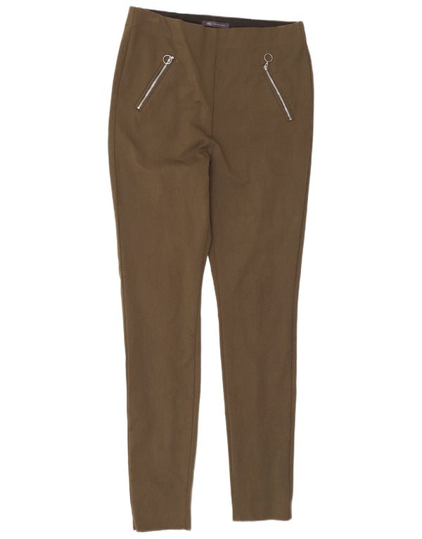 Marks & Spencer Womens Skinny Casual Trousers UK 12 Medium W30 L29 Khaki