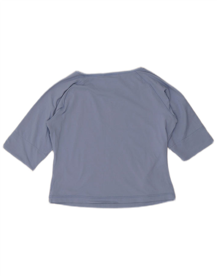 Adidas Womens Crop T-Shirt Top UK 10 Small Blue Polyester