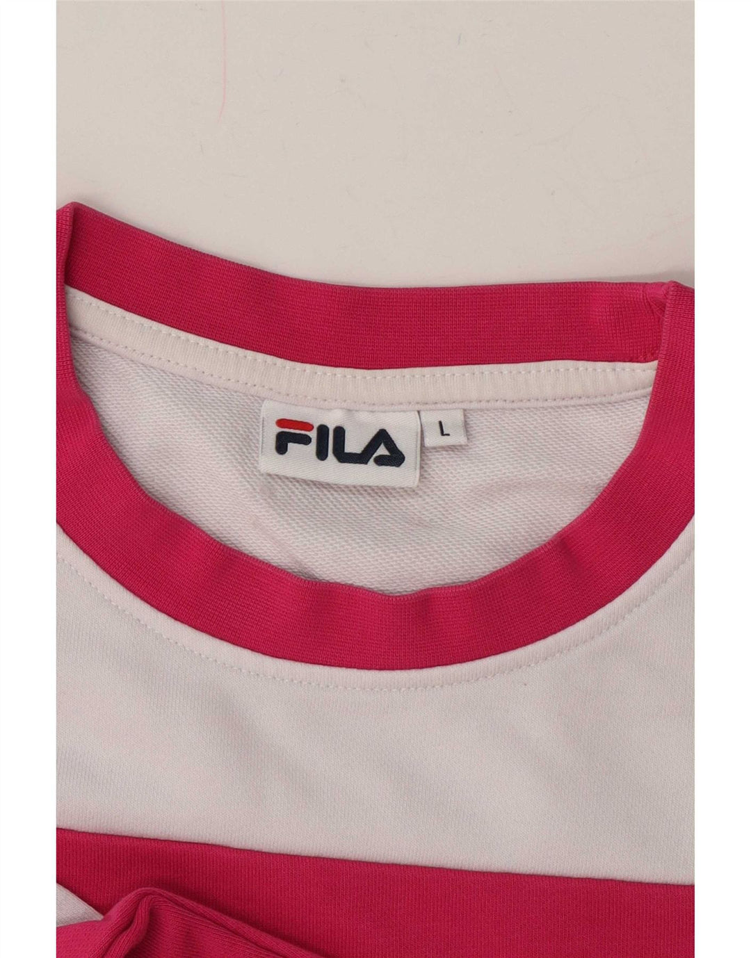 Fila Womens Oversized Crop Sweatshirt Jumper UK 16 Large White Colourblock