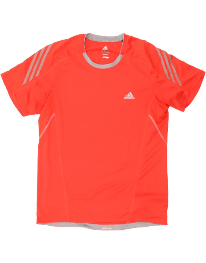 ADIDAS Mens Climalite T-Shirt Top Large Red Polyester Vintage Adidas and Second-Hand Adidas from Messina Hembry 