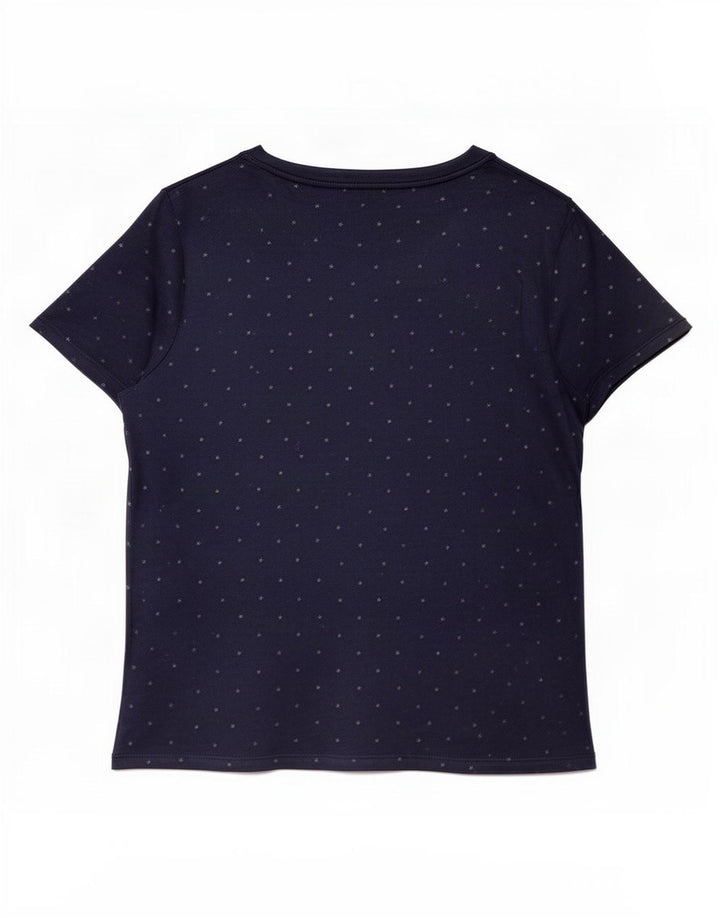 Levi's Dame T-Shirt Top UK 14 Medium Navy Blue Spotted