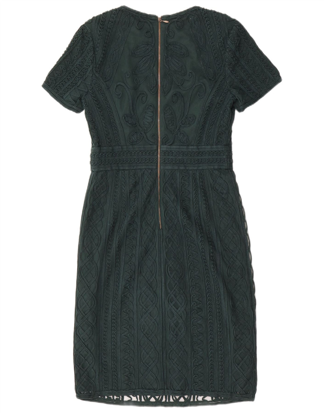 Phase Eight Womens Lace Sheath Dress UK 10 Small Green Floral Polyester