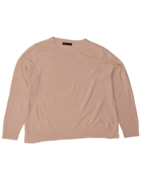 Marks & Spencer Dame Boat Neck Jumper Sweater UK 22 3XL Pink Akryl