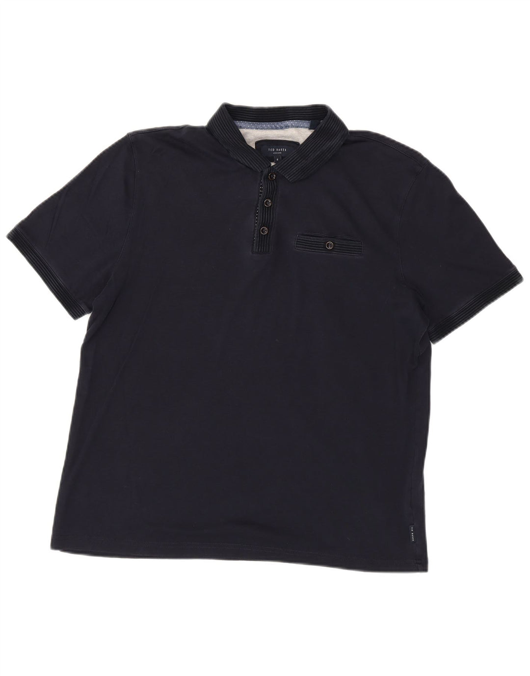 Ted Baker herre poloshirt str. 4 Large Navy Blue Cotton