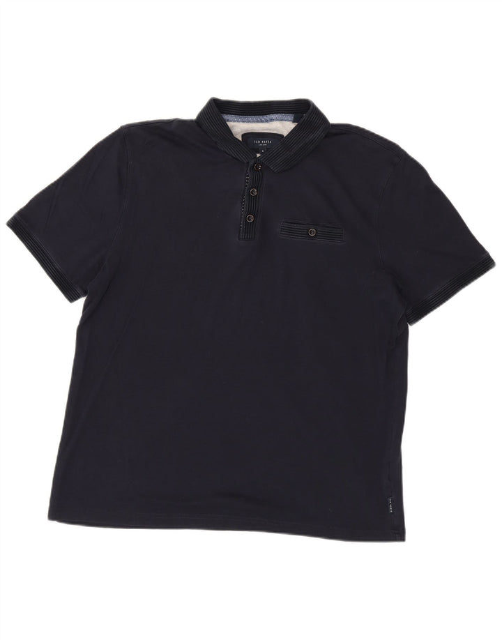 Ted Baker herre poloshirt str. 4 Large Navy Blue Cotton