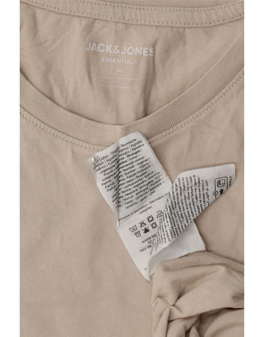 JACK & JONES Herre T-Shirt Top Medium Beige Bomuld