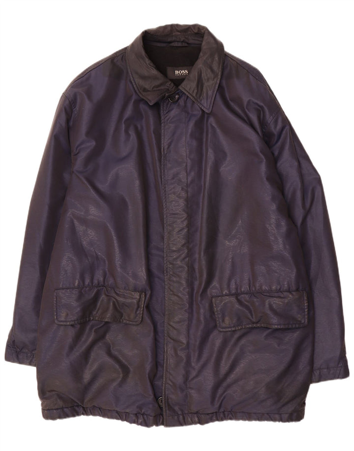 Hugo Boss Herre Windbreaker Jacket IT 54 2XL Navy Blue Nylon