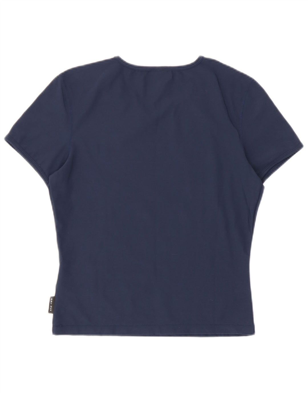 Nike Dame Dri Fit T-Shirt Top UK 10/12 Medium Navy Blue Polyester