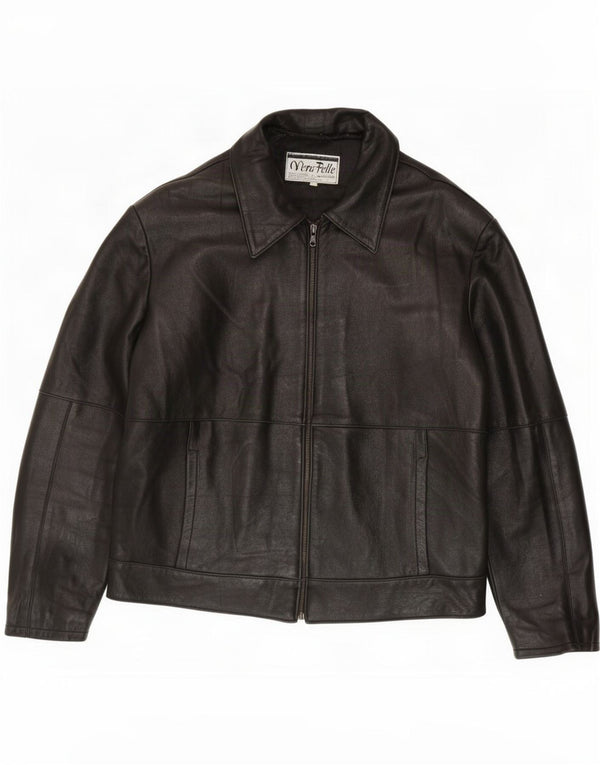 Vintage Herre Læderjakke UK 44 2XL Sort