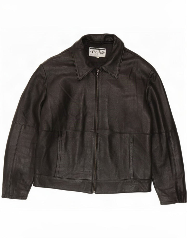 Vintage Herre Læderjakke UK 44 2XL Sort