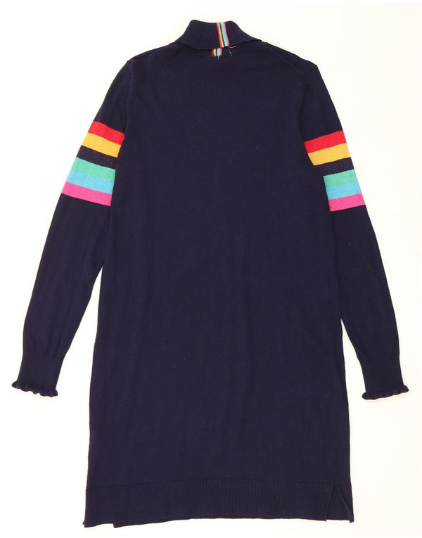Joules Womens Roll Neck Jumper Dress UK 10 Small Navy Blue Striped