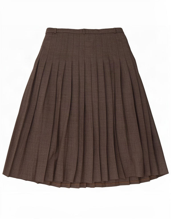 Vintage Womens Knife Pleated Skirt Large W32 Grey Virgin Wool
