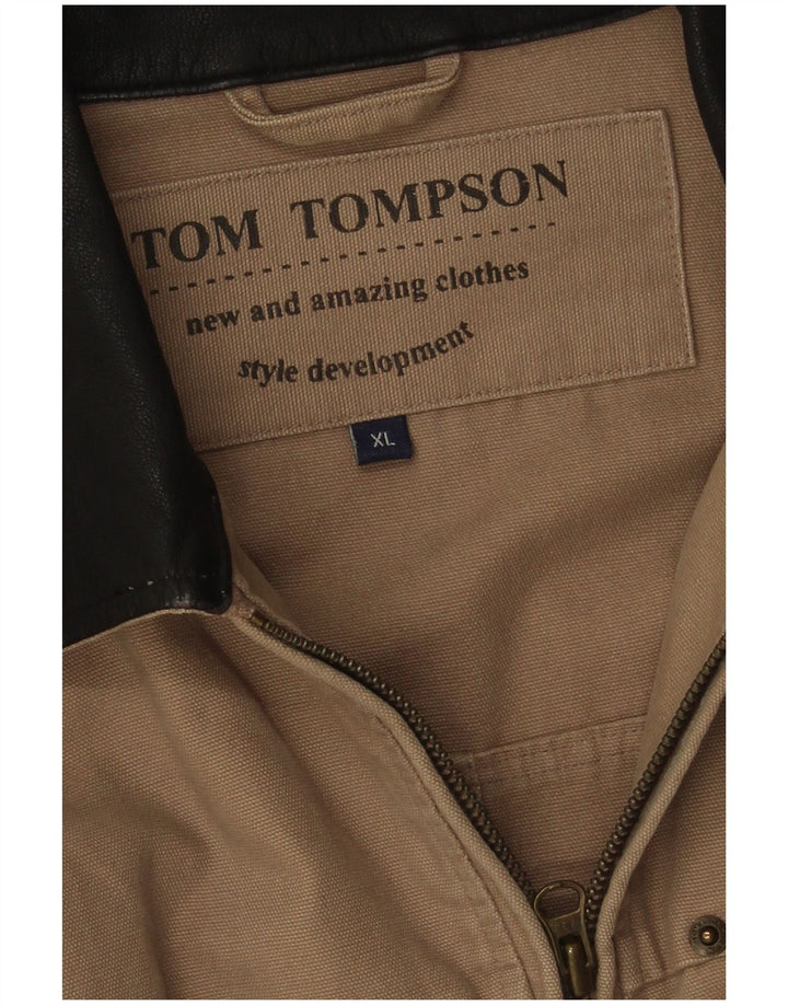 Tom Tompson Herre Bomber Jacket UK 42 XL Beige Bomuld