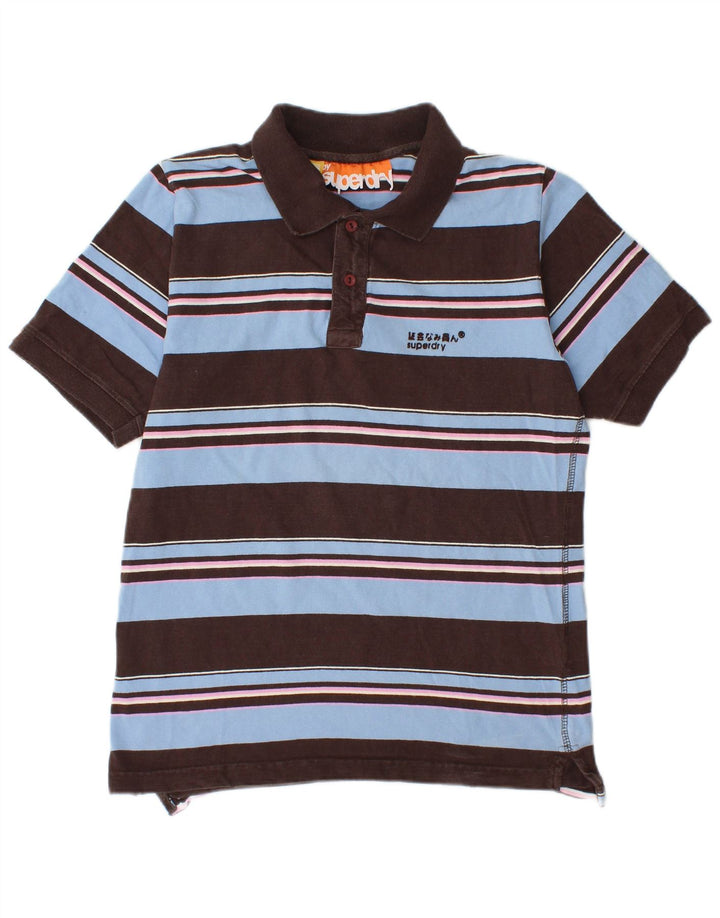 Superdry herre poloshirt lille brun stribet bomuld