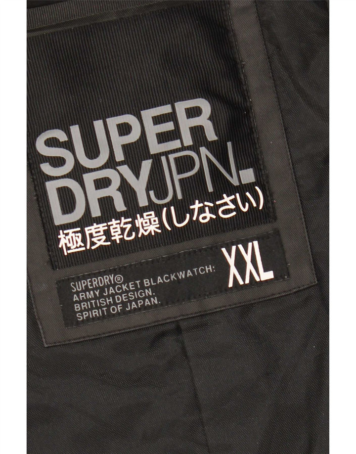 Superdry Military Jacket til mænd UK 44 2XL sort bomuld