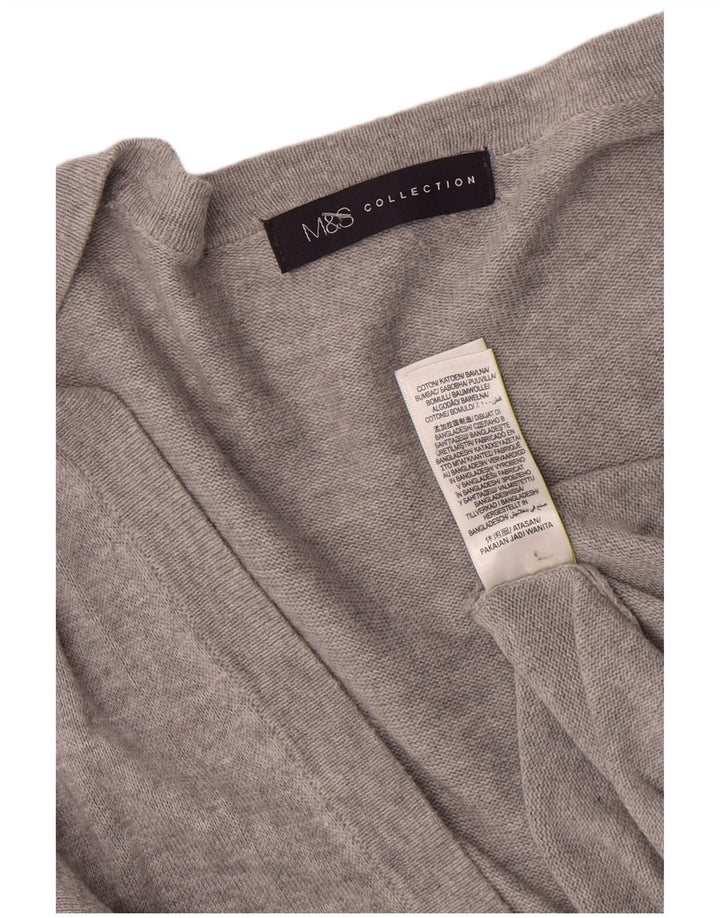 Marks & Spencer Dame Cardigan Sweater UK 14 Medium Grey Bomuld