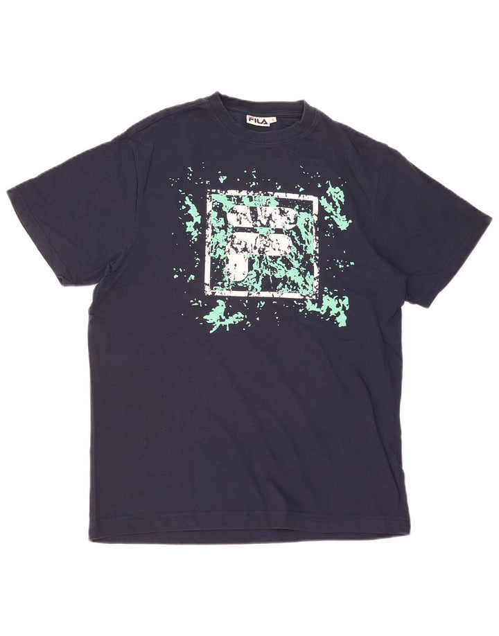Fila Herre Grafisk T-Shirt Top Lille Marineblå