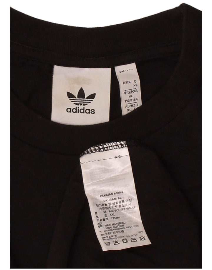 ADIDAS Mens Graphic T-Shirt Top XL Black Cotton