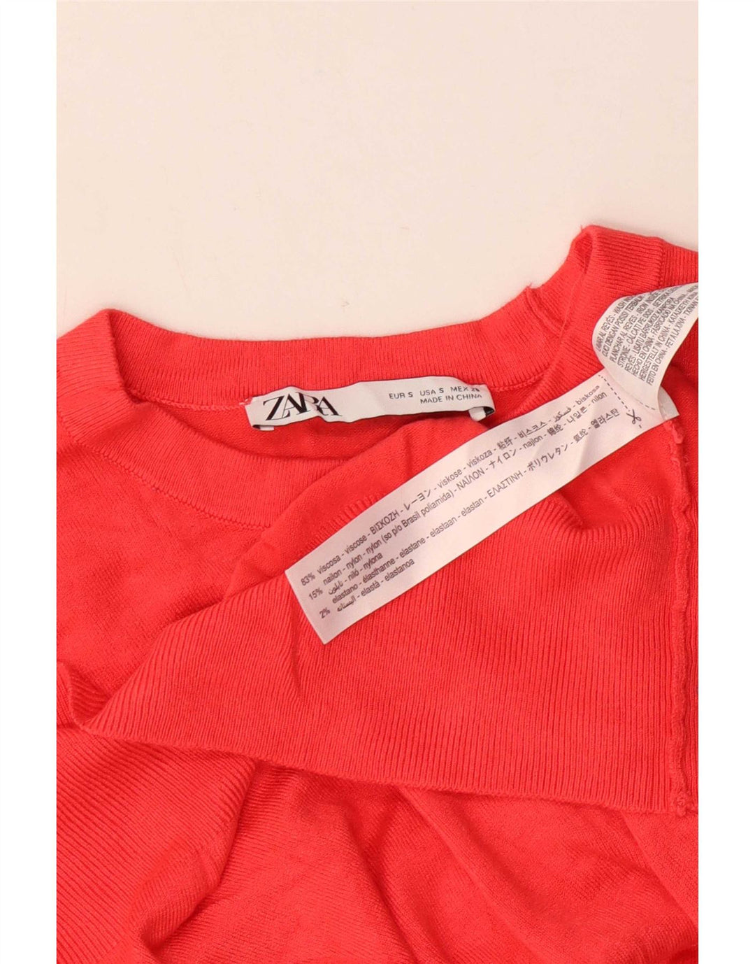 Zara Dame Vest Tank Top UK 8 Small Red Viscose