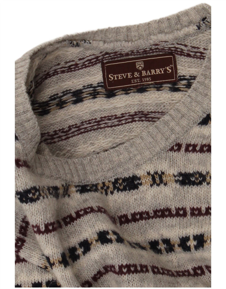 Steve & Baryy's herre sweater med rund hals XL grå stribet