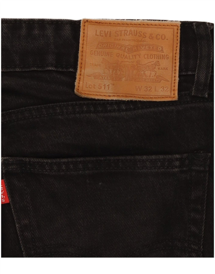 Levi's Herre 511 Slim Jeans W32 L32 Sort Bomuld