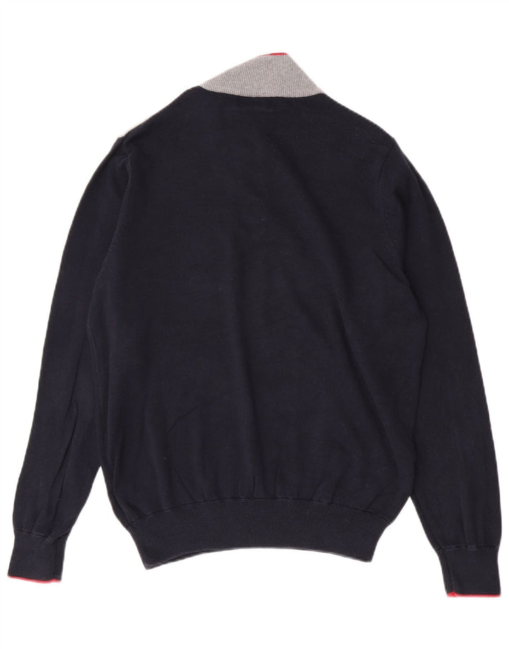 Marks & Spencer Herre Blue Harbor Zip Neck Jumper Sweater Medium Navy Blue