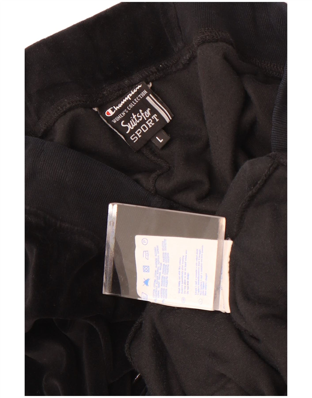 Champion Womens Velvet Full Tracksuit UK 16 Large Black Bomuld