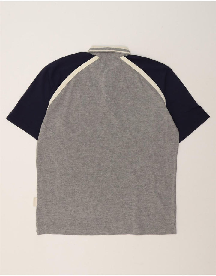 Kappa Polo Shirt til mænd 2XL Grå Colourblock Bomuld