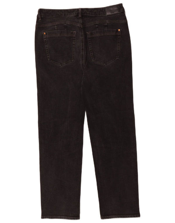 Marks & Spencer Dame Straight Jeans UK 14 Large W30 L26 Black Bomuld