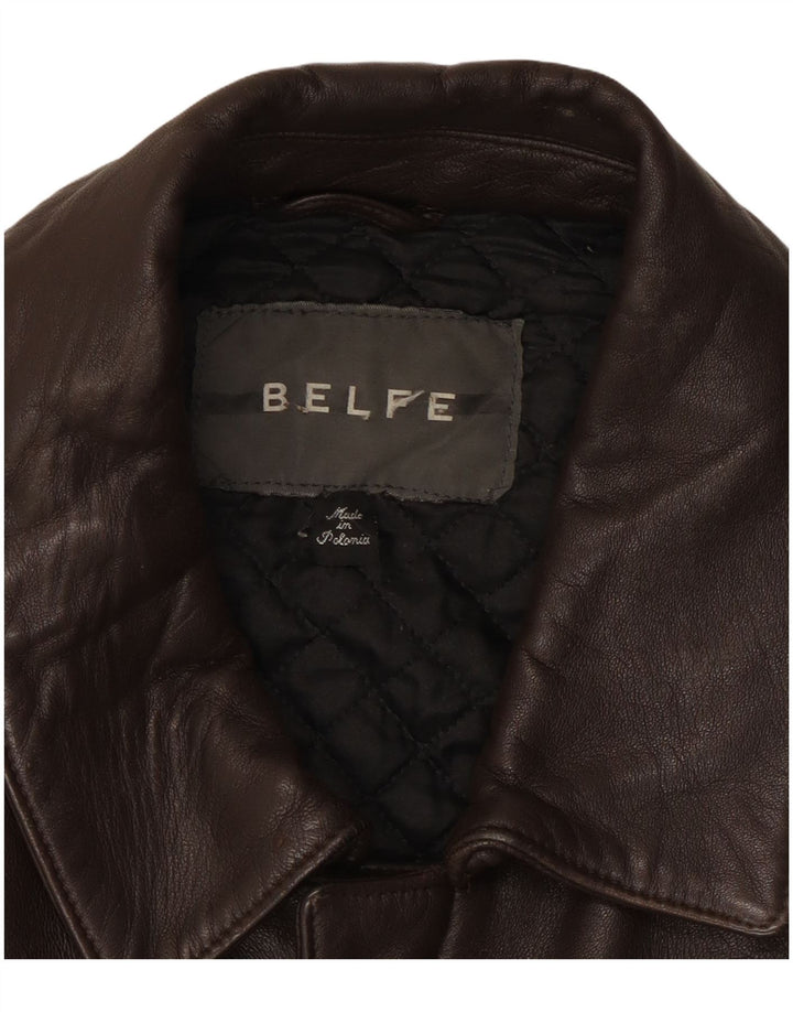 Belfe & Belfe Herre Læderjakke UK 38 Medium Brun Læder