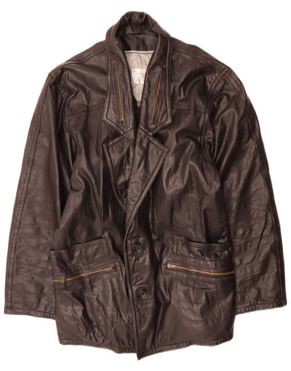 Vintage Herre Læderjakke IT 50 Large Sort