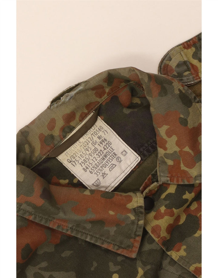 Vintage Herre Military Jacket UK 38 Medium Khaki Camouflage Cotton