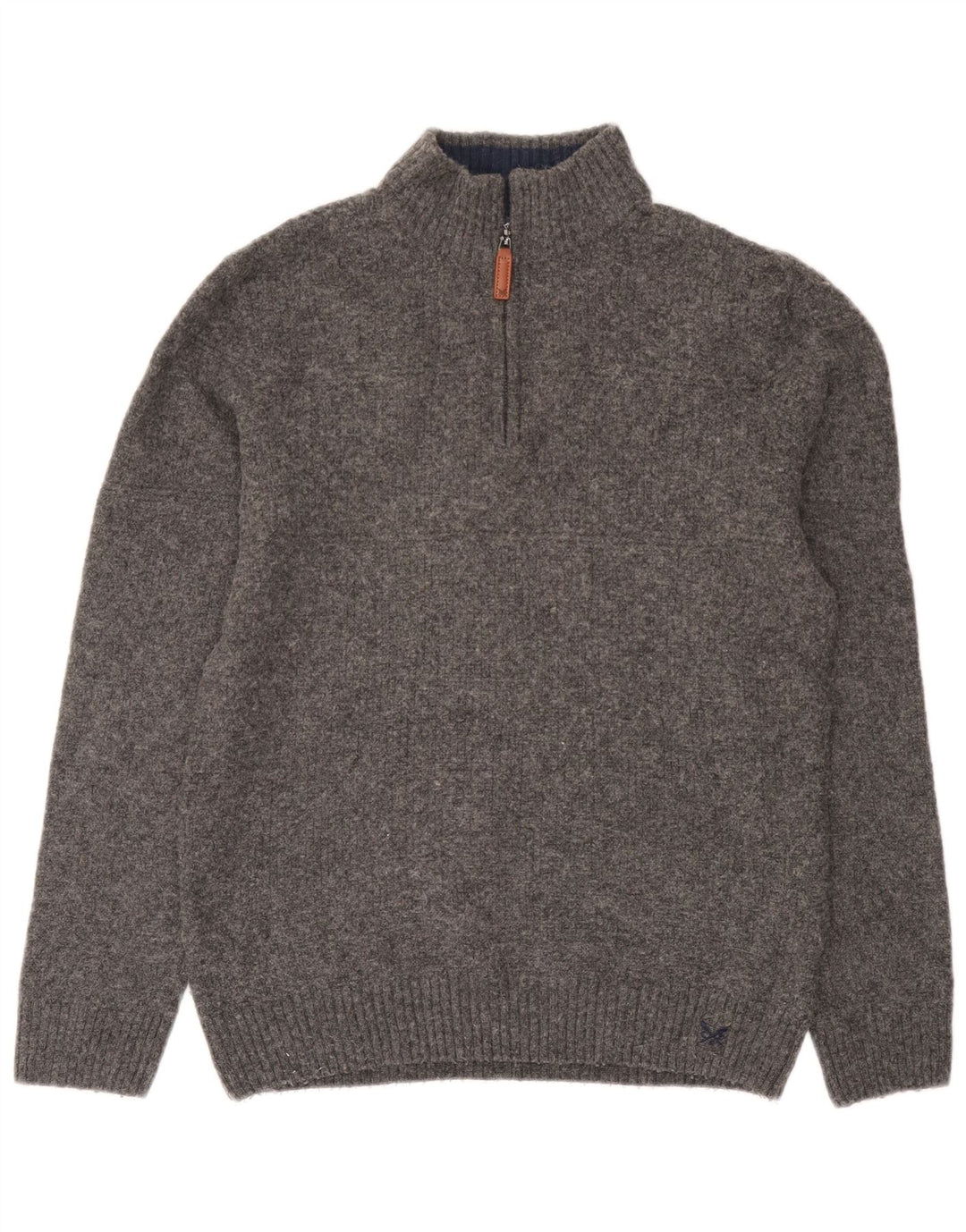 Crew Tøj Herre Zip Neck Jumper Sweater XL Grå Uld