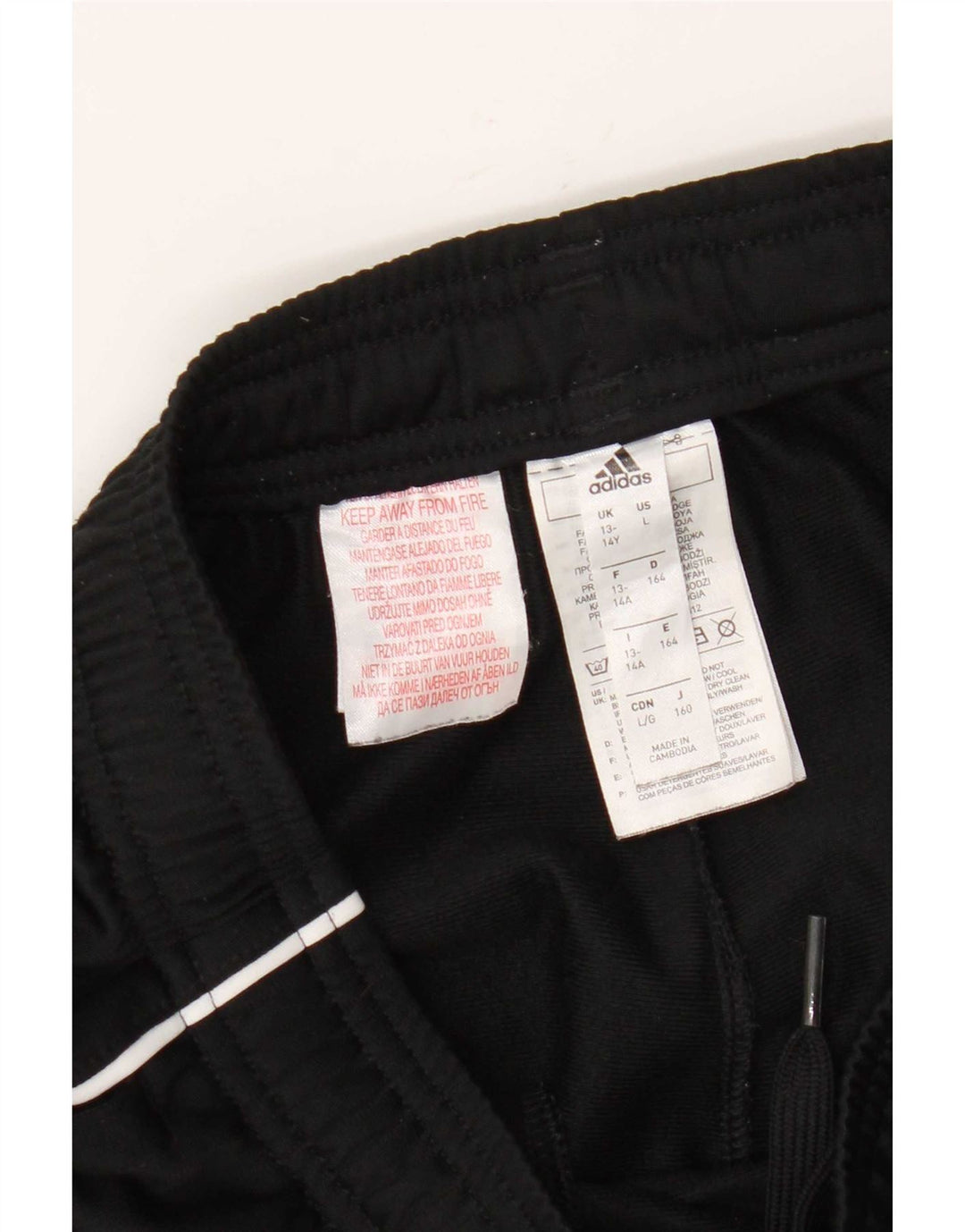 Adidas Drenge Træningsdragt Bukser Joggers 13-14 År Sort Polyester