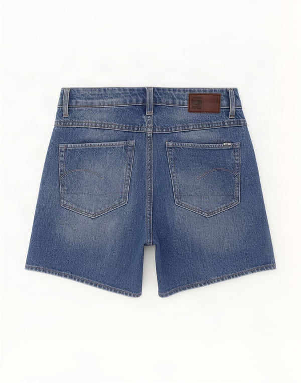 G-Star Womens 3301 Distressed Denim Shorts Små W26 blå bomuld
