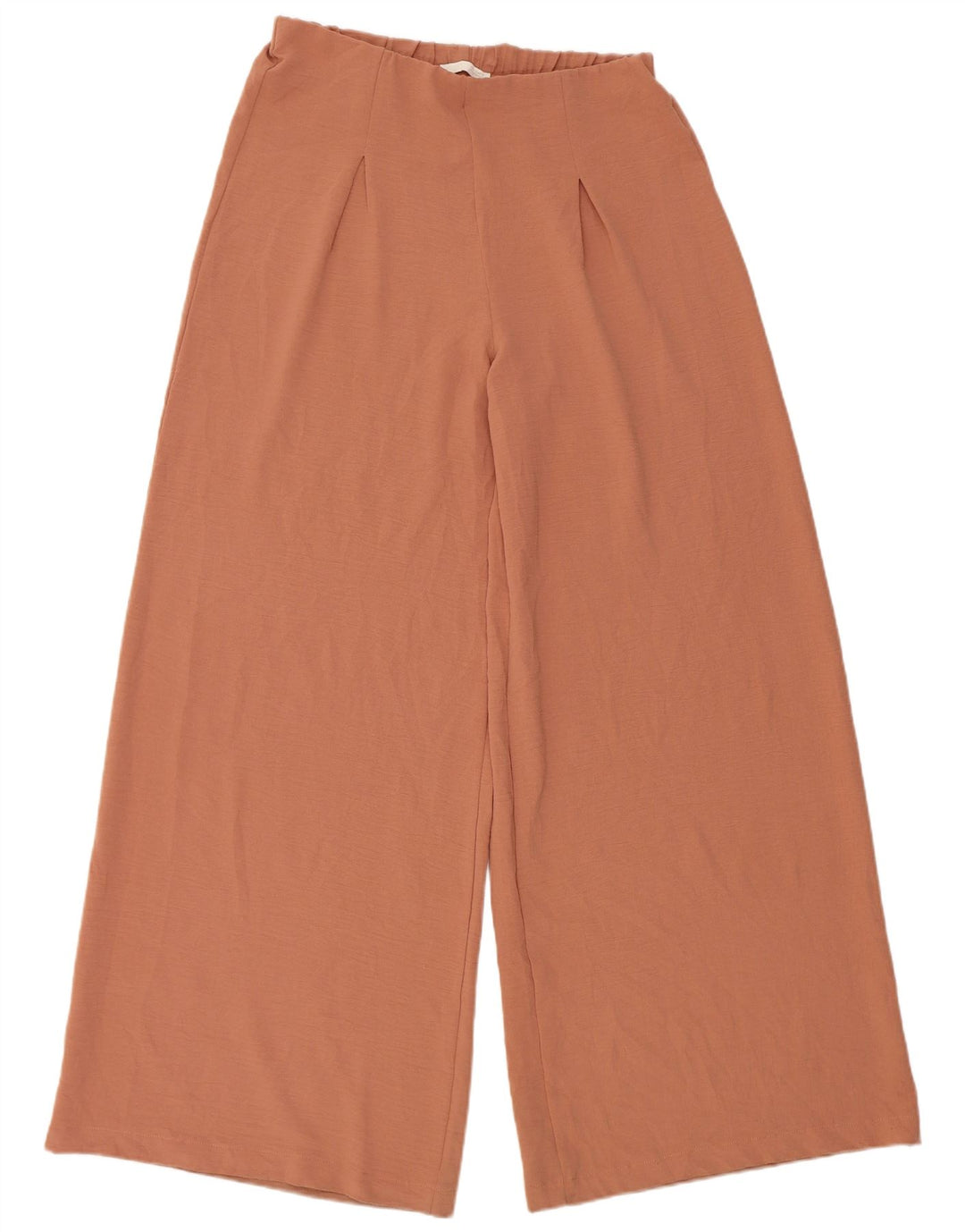 Zara kvinders brede ben Casual bukser store W32 L32 brun polyester