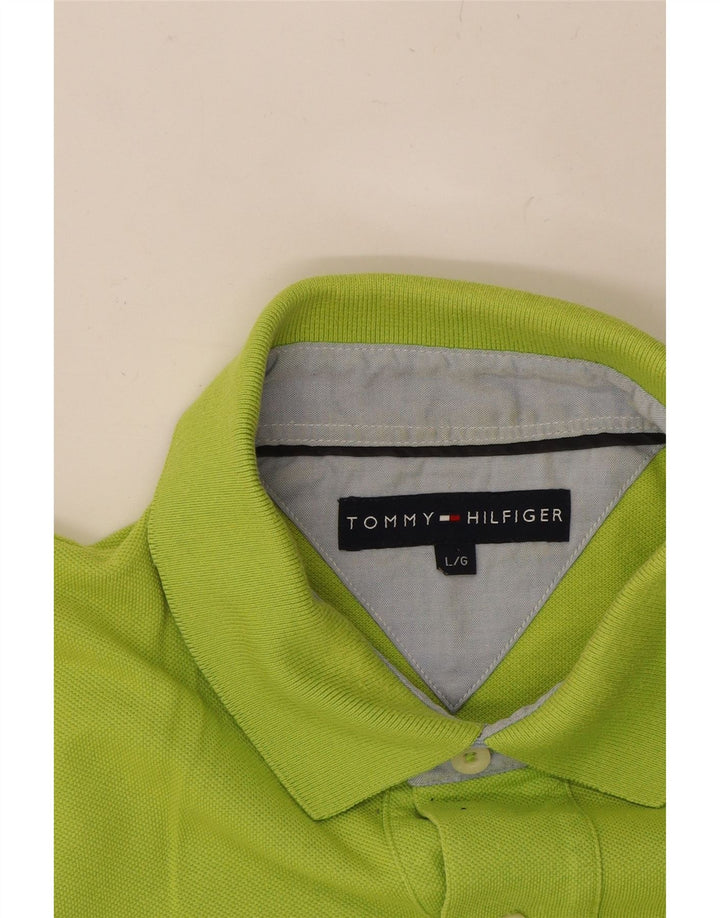 TOMMY HILFIGER Mens Polo Shirt Large Green Cotton Vintage Tommy Hilfiger and Second-Hand Tommy Hilfiger from Messina Hembry 