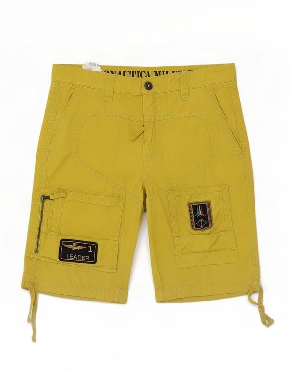 Aeronautica Militare Herre Cargo Shorts IT 46 Small W32 Gul Bomuld