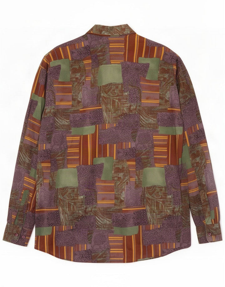 Angelo Litrico Herreskjorte Stor flerfarvet Patchwork Viscose