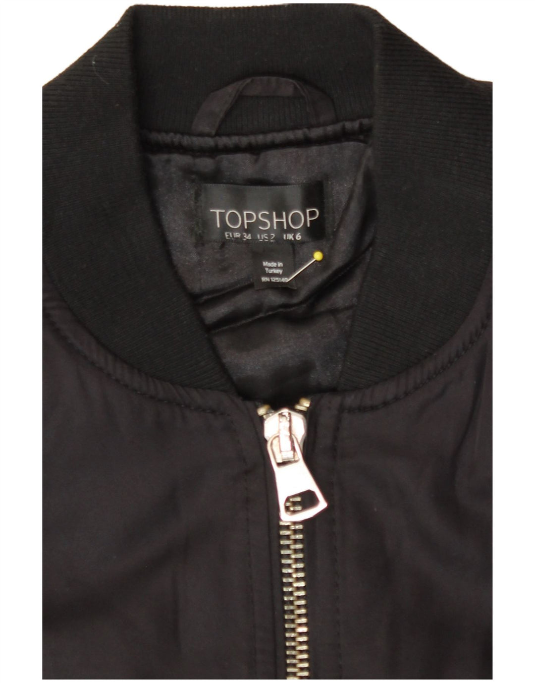 Topshop oversized bomberjakke til kvinder UK 6 XS Sort polyester